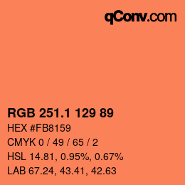 カラーコード: RGB 251.1 129 89 | qconv.com
