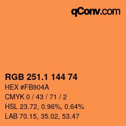 カラーコード: RGB 251.1 144 74 | qconv.com
