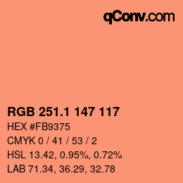 カラーコード: RGB 251.1 147 117 | qconv.com
