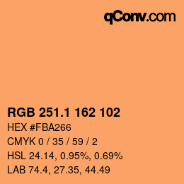 カラーコード: RGB 251.1 162 102 | qconv.com