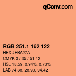 カラーコード: RGB 251.1 162 122 | qconv.com
