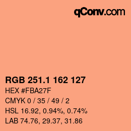 カラーコード: RGB 251.1 162 127 | qconv.com