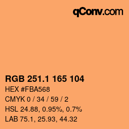 カラーコード: RGB 251.1 165 104 | qconv.com