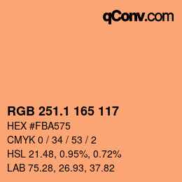 カラーコード: RGB 251.1 165 117 | qconv.com