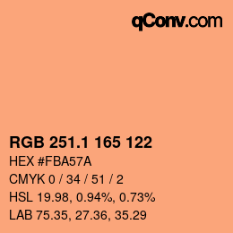 カラーコード: RGB 251.1 165 122 | qconv.com