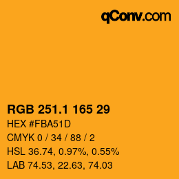 カラーコード: RGB 251.1 165 29 | qconv.com