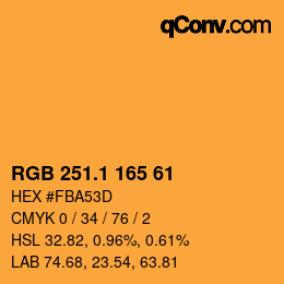 カラーコード: RGB 251.1 165 61 | qconv.com