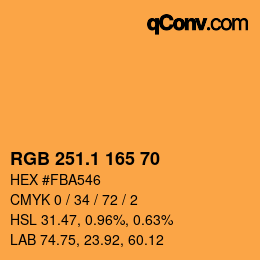 カラーコード: RGB 251.1 165 70 | qconv.com
