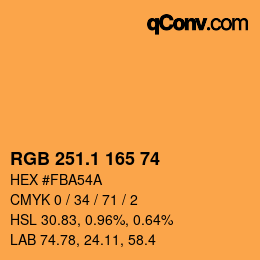 カラーコード: RGB 251.1 165 74 | qconv.com