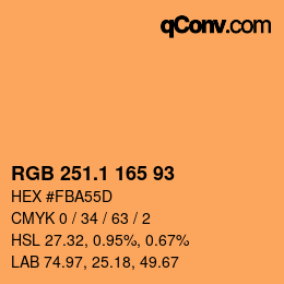 カラーコード: RGB 251.1 165 93 | qconv.com