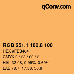 カラーコード: RGB 251.1 180.8 100 | qconv.com