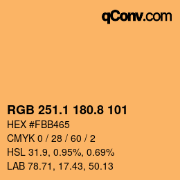 Color code: RGB 251.1 180.8 101 | qconv.com