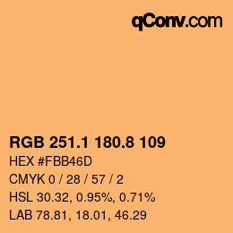 Color code: RGB 251.1 180.8 109 | qconv.com