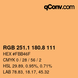 Color code: RGB 251.1 180.8 111 | qconv.com