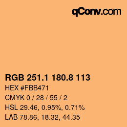 Farbcode: RGB 251.1 180.8 113 | qconv.com