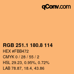 Color code: RGB 251.1 180.8 114 | qconv.com
