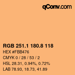 Color code: RGB 251.1 180.8 118 | qconv.com