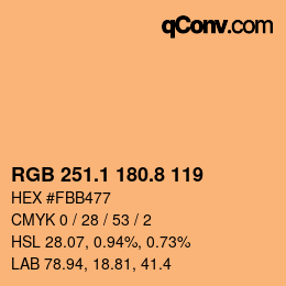 Color code: RGB 251.1 180.8 119 | qconv.com