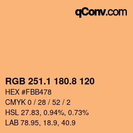 Color code: RGB 251.1 180.8 120 | qconv.com