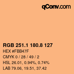Color code: RGB 251.1 180.8 127 | qconv.com