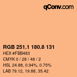 Color code: RGB 251.1 180.8 131 | qconv.com
