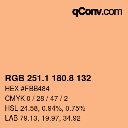 Color code: RGB 251.1 180.8 132 | qconv.com