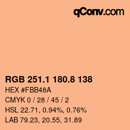 Color code: RGB 251.1 180.8 138 | qconv.com