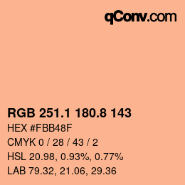 Farbcode: RGB 251.1 180.8 143 | qconv.com