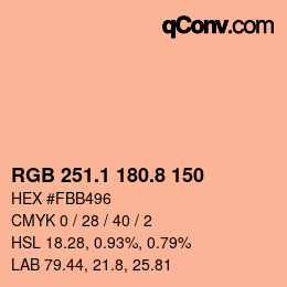 Farbcode: RGB 251.1 180.8 150 | qconv.com