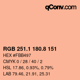 カラーコード: RGB 251.1 180.8 151 | qconv.com