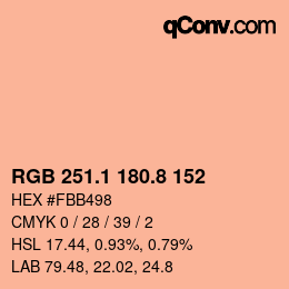 Color code: RGB 251.1 180.8 152 | qconv.com