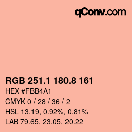 Color code: RGB 251.1 180.8 161 | qconv.com