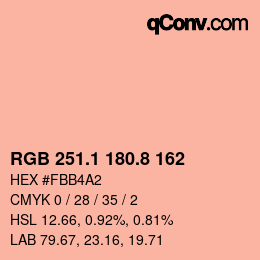 Farbcode: RGB 251.1 180.8 162 | qconv.com