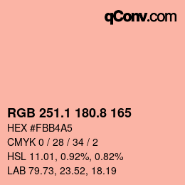 Color code: RGB 251.1 180.8 165 | qconv.com