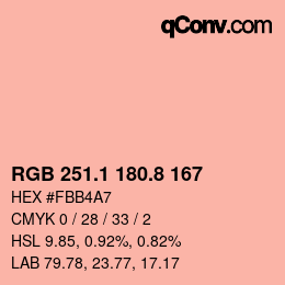 Color code: RGB 251.1 180.8 167 | qconv.com
