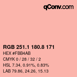 Color code: RGB 251.1 180.8 171 | qconv.com