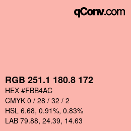 Color code: RGB 251.1 180.8 172 | qconv.com