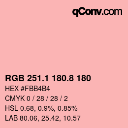 Color code: RGB 251.1 180.8 180 | qconv.com