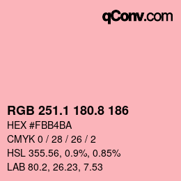 カラーコード: RGB 251.1 180.8 186 | qconv.com