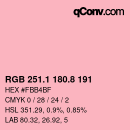 カラーコード: RGB 251.1 180.8 191 | qconv.com