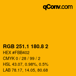 カラーコード: RGB 251.1 180.8 2 | qconv.com