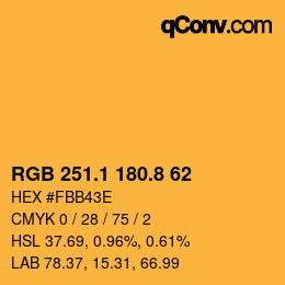 Color code: RGB 251.1 180.8 62 | qconv.com