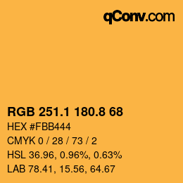 Color code: RGB 251.1 180.8 68 | qconv.com