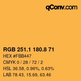 Code couleur: RGB 251.1 180.8 71 | qconv.com