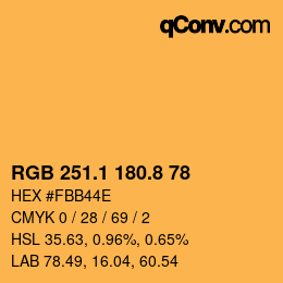 カラーコード: RGB 251.1 180.8 78 | qconv.com