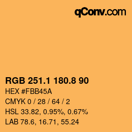 Color code: RGB 251.1 180.8 90 | qconv.com