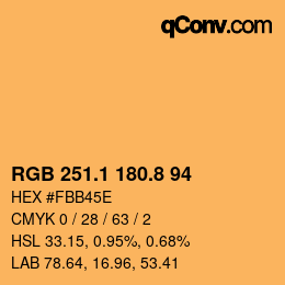 Color code: RGB 251.1 180.8 94 | qconv.com