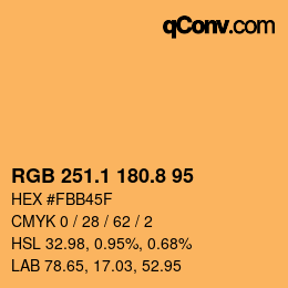Color code: RGB 251.1 180.8 95 | qconv.com