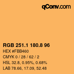 カラーコード: RGB 251.1 180.8 96 | qconv.com