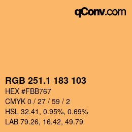 カラーコード: RGB 251.1 183 103 | qconv.com